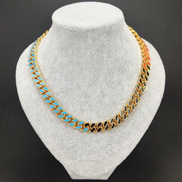 chains hip hop 12mm metal hit color stitching colorful dripping oil cuban chain necklace for men punk bracelet choker geometric jewelry, Silver
chains hip hop 12mm metal hit color stitching colorful dripping oil cuban chain necklace for men punk bracelet choker geometric jewelry, Silver