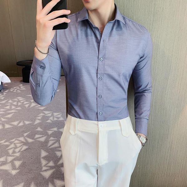 men's casual shirts british style business formal wear slim fit bamboo fiber men dress long sleeve simple anti-wrinkle non-iron chemise, White;black
men's casual shirts british style business formal wear slim fit bamboo fiber men dress long sleeve simple anti-wrinkle non-iron chemise, White;black