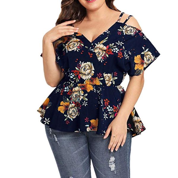 women's blouses & shirts floral print blouse plus size short sleeve spaghetti strap cold shoulder peplum boho womens and, White
women's blouses & shirts floral print blouse plus size short sleeve spaghetti strap cold shoulder peplum boho womens and, White