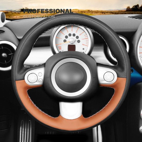steering wheel covers diy hand-sewn non-slip black brown leather cover for mini cooper clubman hardcar interior accessories
steering wheel covers diy hand-sewn non-slip black brown leather cover for mini cooper clubman hardcar interior accessories