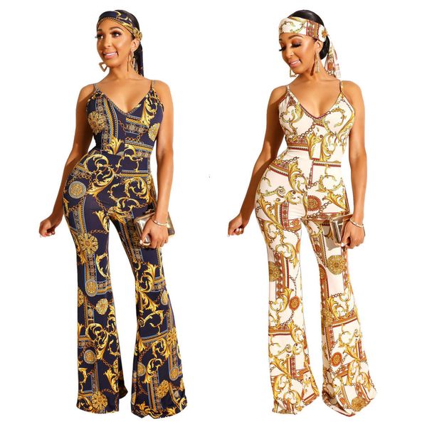 star model 2021 fashion new f gold chain print double v-neck suspender jumpsuit, Black;pink
star model 2021 fashion new f gold chain print double v-neck suspender jumpsuit, Black;pink