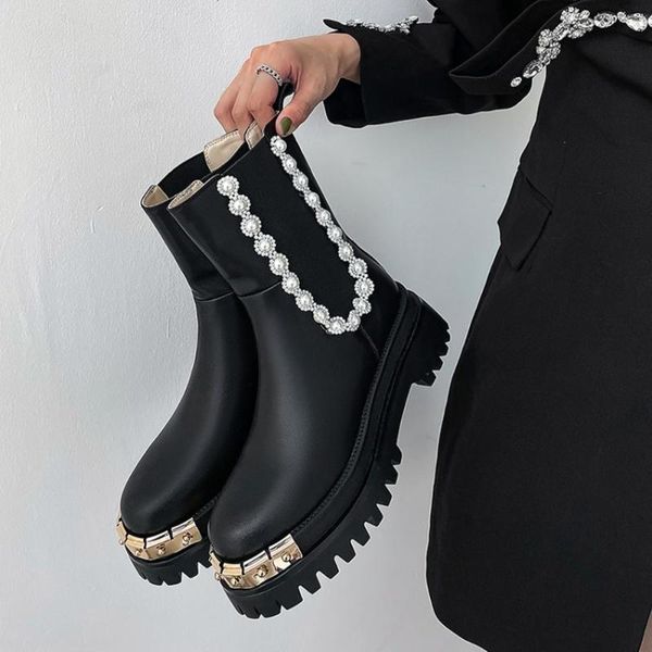boots olome womens round metal toe genuine leather ankle pearls platform chunky heel shoes punk black white 2022
boots olome womens round metal toe genuine leather ankle pearls platform chunky heel shoes punk black white 2022