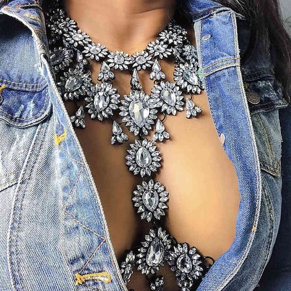 miwens 2021 trendy large metal crystal chains for women classic club bright big stone necklace body jewelry, Silver
miwens 2021 trendy large metal crystal chains for women classic club bright big stone necklace body jewelry, Silver