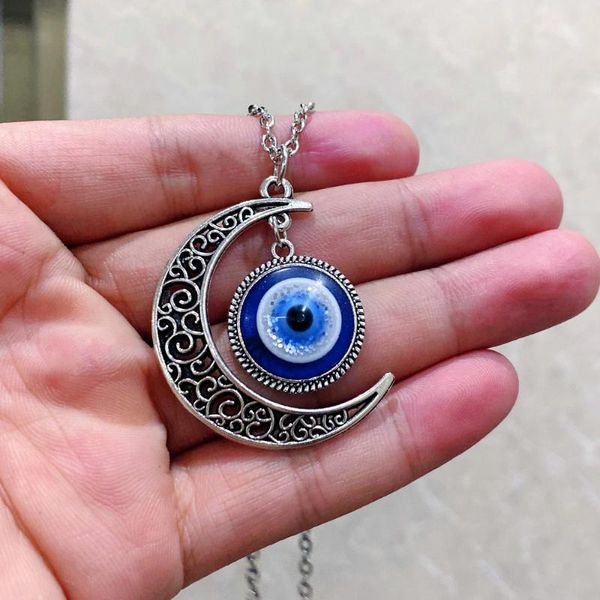 Fashion Crescent Moon Glass Evil Eye Pendant Necklace Choker Gothic Jewelry Accessories Gift For Women GirlFriend Necklaces, Silver
Fashion Crescent Moon Glass Evil Eye Pendant Necklace Choker Gothic Jewelry Accessories Gift For Women GirlFriend Necklaces, Silver
