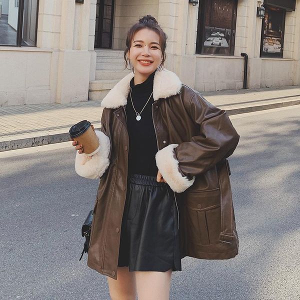 women's fur & faux brand fashion coat for women jacket with belt lining lady outerwear female clothes black coffee
women's fur & faux brand fashion coat for women jacket with belt lining lady outerwear female clothes black coffee