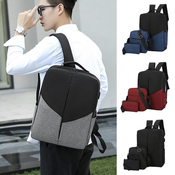 backpack men's shoulder bag school fashion color matching three-piece casual business computer
backpack men's shoulder bag school fashion color matching three-piece casual business computer