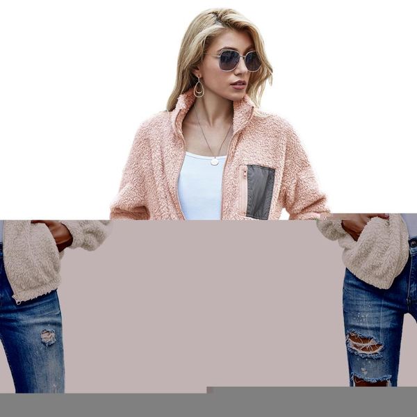 women plush coat velvet loose long sleeve stand neck chest zipper pocket decoration winter clothes wrinkle-resistant fabric women's ja, Black;brown
women plush coat velvet loose long sleeve stand neck chest zipper pocket decoration winter clothes wrinkle-resistant fabric women's ja, Black;brown