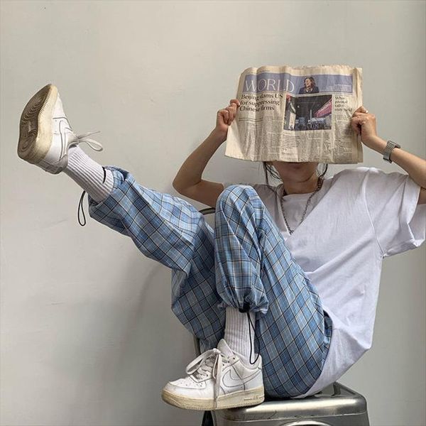 fashion green checkered harajuku straight women pants trousers high waist plaid spring baggy pantalones bottom, Black;white
fashion green checkered harajuku straight women pants trousers high waist plaid spring baggy pantalones bottom, Black;white