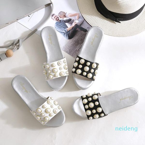 european designer pearl decorate wedges shoes women summer open toe cool platform sandals femme outing size 34-43 flipflops 2021, Black
european designer pearl decorate wedges shoes women summer open toe cool platform sandals femme outing size 34-43 flipflops 2021, Black