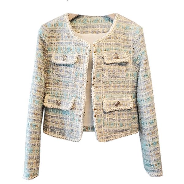 chic french women plaid tweed jacket european lady short coat spring autumn fashion pockets patchwork top, Black;brown
chic french women plaid tweed jacket european lady short coat spring autumn fashion pockets patchwork top, Black;brown
