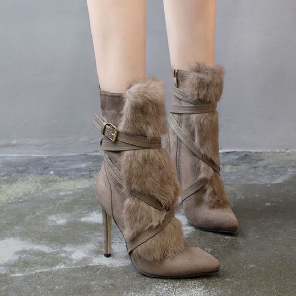 boots autumn and winter furry female stiletto heels fashion warm party shoes pointed toe short women boots, Black
boots autumn and winter furry female stiletto heels fashion warm party shoes pointed toe short women boots, Black