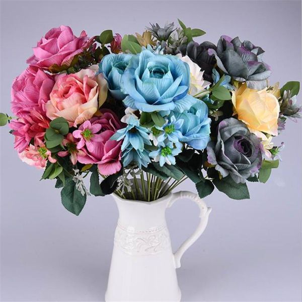 artificial flowers 1 bunch silk rose bouquet fake flower arrangement table daisies wedding decoration party home decor decorative & wreaths
artificial flowers 1 bunch silk rose bouquet fake flower arrangement table daisies wedding decoration party home decor decorative & wreaths
