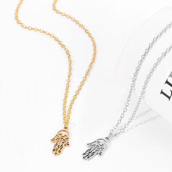 design trendy hamsa hand of fatima necklace evil eye stainless steel hollow out clavicle chains turkish jewelry gifts pendant necklaces, Silver
design trendy hamsa hand of fatima necklace evil eye stainless steel hollow out clavicle chains turkish jewelry gifts pendant necklaces, Silver