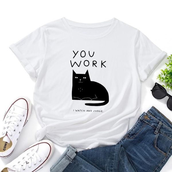 women tshirt funny cat print t-shirt shirts o neck short sleeve tees summer t shirt women's, White
women tshirt funny cat print t-shirt shirts o neck short sleeve tees summer t shirt women's, White