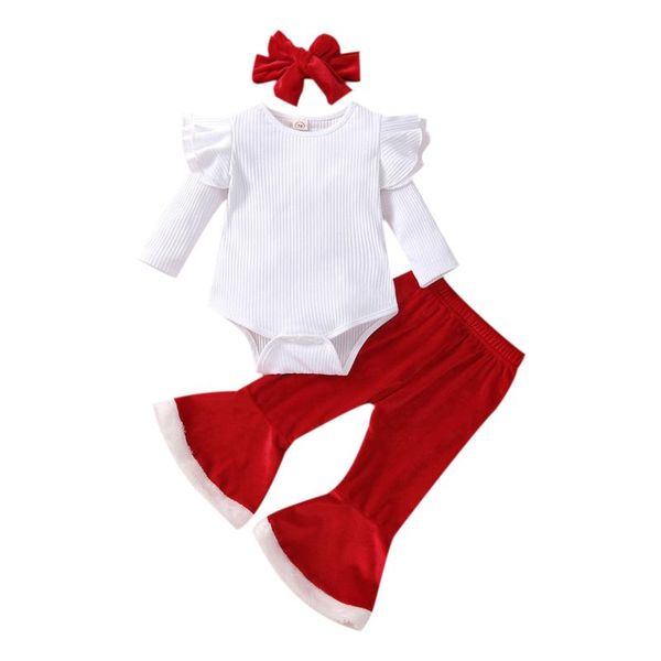 clothing sets 3 pcs born christmas outfits baby girls solid sleeve round neck playsuit + flared pants bow headband, White
clothing sets 3 pcs born christmas outfits baby girls solid sleeve round neck playsuit + flared pants bow headband, White