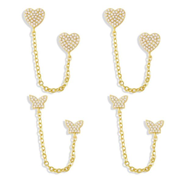 stud flola copper zircon heart earrings for women white stone gold plated butterfly chain accessories ersy10, Golden;silver
stud flola copper zircon heart earrings for women white stone gold plated butterfly chain accessories ersy10, Golden;silver