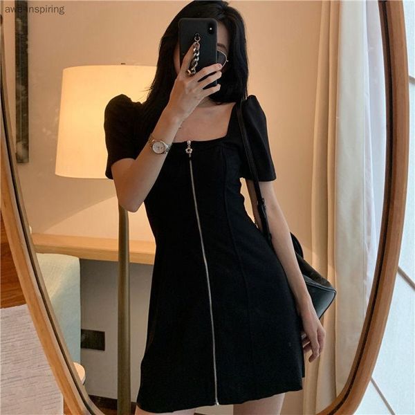 casual dresses 2021 summer slim fashion dress elegant square neck waist short sleeve temperament black age reduction, Black;gray
casual dresses 2021 summer slim fashion dress elegant square neck waist short sleeve temperament black age reduction, Black;gray