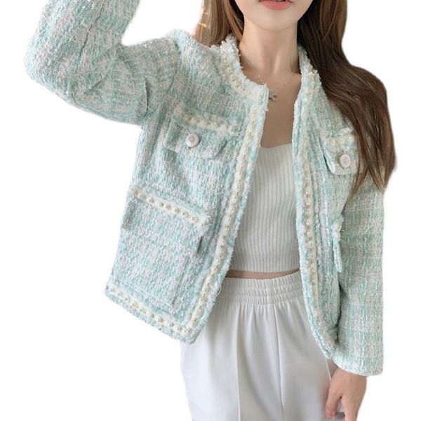 women's jackets arrival fashion tweed jacket autumn women long sleeve pearls beading light green vintage coat elegant woolen outerwear, Black;brown
women's jackets arrival fashion tweed jacket autumn women long sleeve pearls beading light green vintage coat elegant woolen outerwear, Black;brown