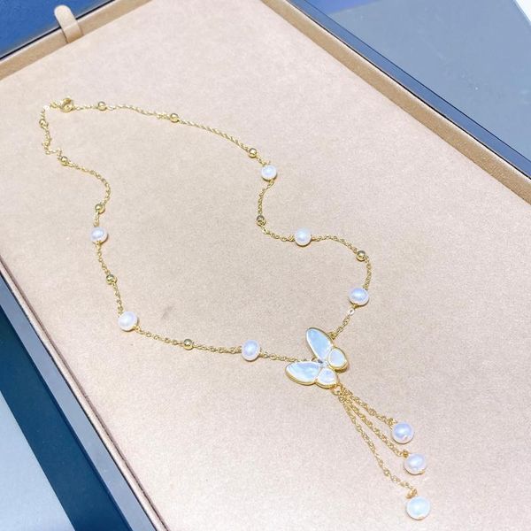 chains shell butterfly charm pendant necklace 100% handmade natural freshwater pearl long chain, Silver
chains shell butterfly charm pendant necklace 100% handmade natural freshwater pearl long chain, Silver