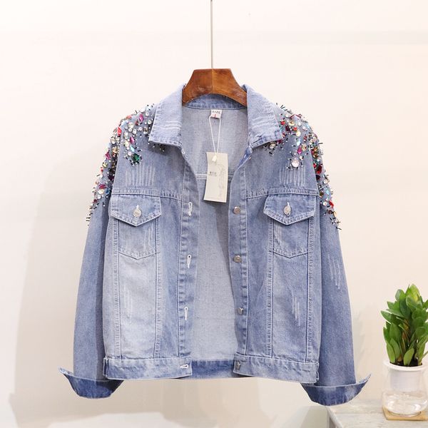 jacket spring handwork rhinestone beading jeans jacket abrigo chaquetas mujer women denim coat, Black;brown
jacket spring handwork rhinestone beading jeans jacket abrigo chaquetas mujer women denim coat, Black;brown