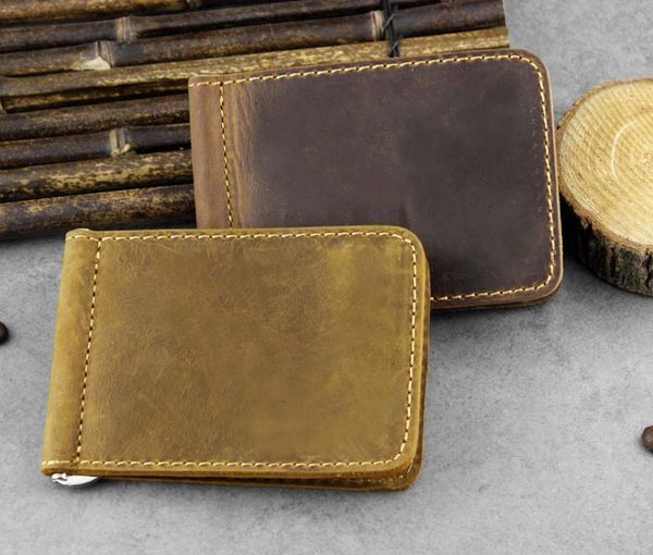 wallets design vintage crazy horse genuinie leather money clip wallet for mens men metal i clips purse, Red;black
wallets design vintage crazy horse genuinie leather money clip wallet for mens men metal i clips purse, Red;black