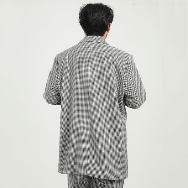 men's clothing 2021 autumn new grey plaid suit coat vintage korean trendy blazer for male casual loose jackets 9y64320, White;black
men's clothing 2021 autumn new grey plaid suit coat vintage korean trendy blazer for male casual loose jackets 9y64320, White;black