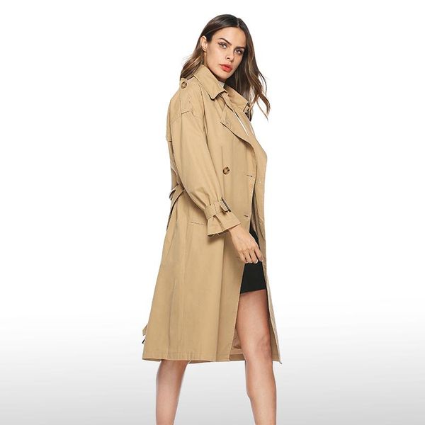 women's trench coats 2021 autumn casual coat oversize double breasted vintage washed outwear khaki loose clothing, Tan;black
women's trench coats 2021 autumn casual coat oversize double breasted vintage washed outwear khaki loose clothing, Tan;black