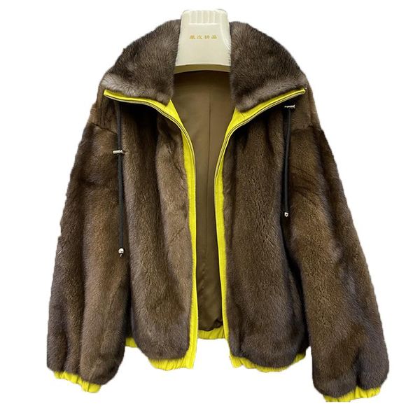 women's fur & faux real mink coats for women winter outwear fashion natrual jackets female brown color clothing, Black
women's fur & faux real mink coats for women winter outwear fashion natrual jackets female brown color clothing, Black