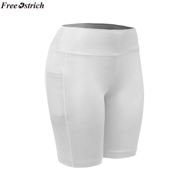 women's shorts ostrich sports running tummy control elastic high belt pocket quality comfort, White;black 
women's shorts ostrich sports running tummy control elastic high belt pocket quality comfort, White;black