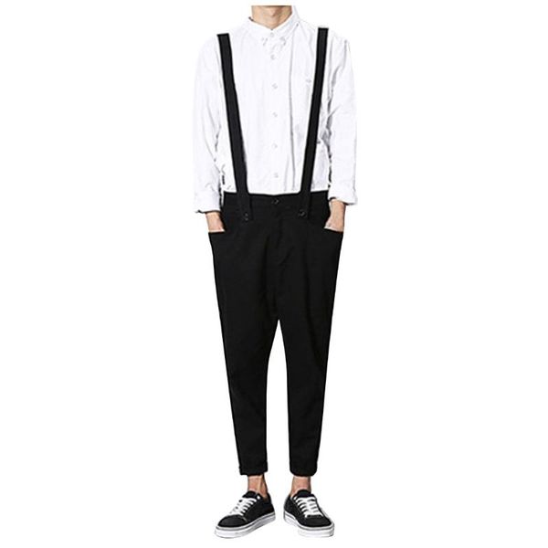 men's pants mens jumpsuit fashion casual pocket suspender harajuku style personality hip hop nine-cent bib street men #45, Black
men's pants mens jumpsuit fashion casual pocket suspender harajuku style personality hip hop nine-cent bib street men #45, Black