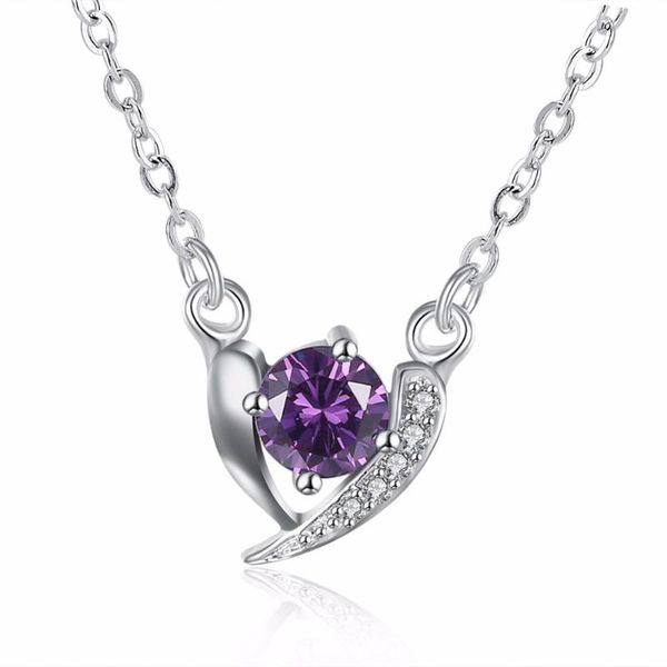 purple zircon pendant heart necklace supphire jewelry 18inch beautiful accessories for women party silver plated necklaces
purple zircon pendant heart necklace supphire jewelry 18inch beautiful accessories for women party silver plated necklaces