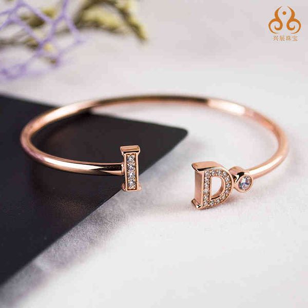 chinese style products xingzhan trend rose gold open bracelet korean women's fashion id letter diamond trinket
chinese style products xingzhan trend rose gold open bracelet korean women's fashion id letter diamond trinket