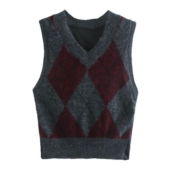 women's vests katara fashion casual loose sleeveless sweaters women elegant v neck argyle printed sweater thin ladies, Black;white
women's vests katara fashion casual loose sleeveless sweaters women elegant v neck argyle printed sweater thin ladies, Black;white