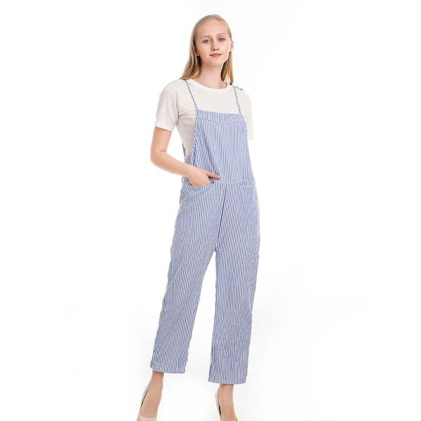 women's jumpsuits & rompers women pocket fashion lady striped with straps casual loose trousers jumpsuit romper, Black;white
women's jumpsuits & rompers women pocket fashion lady striped with straps casual loose trousers jumpsuit romper, Black;white