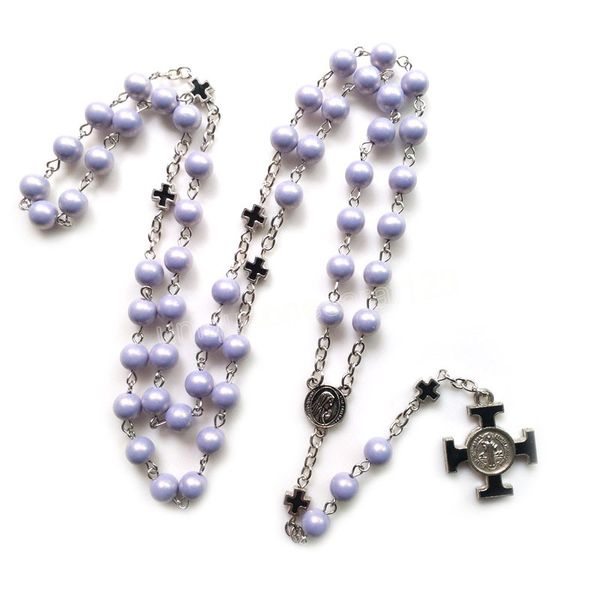 cross rosary long purple acrylic beads strand necklace for men women religious prayer jewelry, Silver
cross rosary long purple acrylic beads strand necklace for men women religious prayer jewelry, Silver