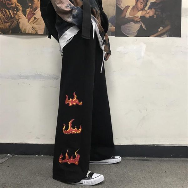 women's pants & capris black korean summer flame gothic harajuku japan loose autumn trousers fashion funny straight hip hop women, Black;white
women's pants & capris black korean summer flame gothic harajuku japan loose autumn trousers fashion funny straight hip hop women, Black;white