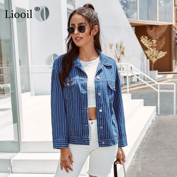 jacket casual striped denim women button up turn-down collar with pocket female autumn winter vintage coat and jacket mcmn, Black;brown
jacket casual striped denim women button up turn-down collar with pocket female autumn winter vintage coat and jacket mcmn, Black;brown