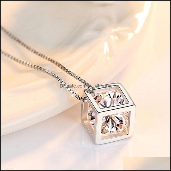 pendant necklaces & pendants jewelry 925 sterling sier women fashion love cube zircon clavicle chain length 45cm drop delivery, Silver
pendant necklaces & pendants jewelry 925 sterling sier women fashion love cube zircon clavicle chain length 45cm drop delivery, Silver