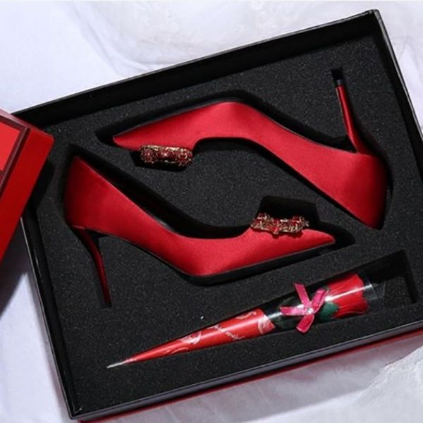 dress shoes silk women pumps wedding gift box rhinestone high heels wine red blue ladies valentine's day, Black
dress shoes silk women pumps wedding gift box rhinestone high heels wine red blue ladies valentine's day, Black