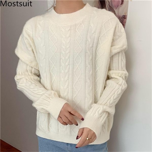classic twisted knitted korean women pullover sweater long sleeve o-neck loose fashion solid ladies jumpers femme 210518, White;black
classic twisted knitted korean women pullover sweater long sleeve o-neck loose fashion solid ladies jumpers femme 210518, White;black