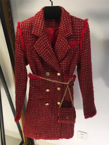 women's wool & blends 2021 autumn winter coats women fashion tweed mid-length double breasted coat for female, Black
women's wool & blends 2021 autumn winter coats women fashion tweed mid-length double breasted coat for female, Black