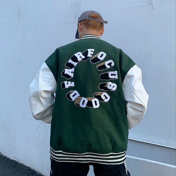 hip hop letters embroidery college ets mens patchwork color block harajuku bomber et women baseball pu leather coats, Black;brown
hip hop letters embroidery college ets mens patchwork color block harajuku bomber et women baseball pu leather coats, Black;brown