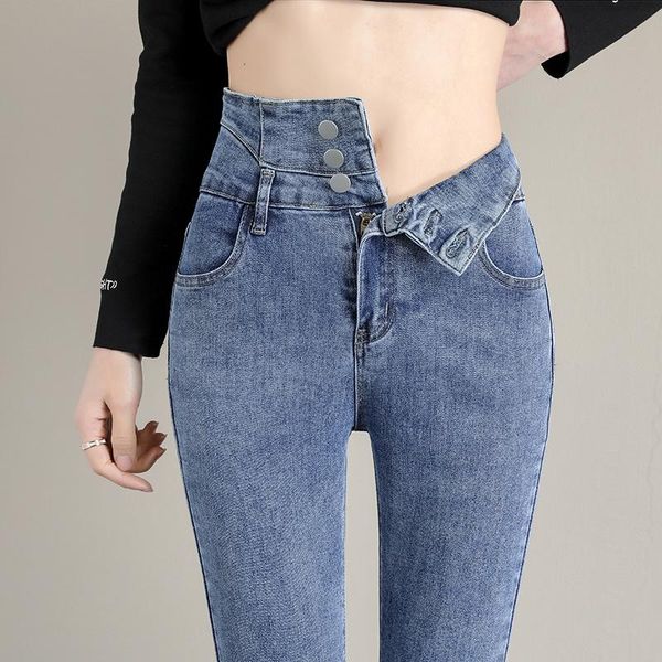 women high waist stretch jeans with small feet pencil pants spring slim skinny denim all-match solid color trousers women's, Blue
women high waist stretch jeans with small feet pencil pants spring slim skinny denim all-match solid color trousers women's, Blue