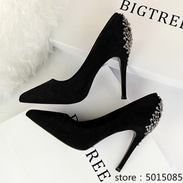 dress shoes cm pumps fashion banquet high heel women's suede shallow mouth pointed metal rhinestone single, Black
dress shoes cm pumps fashion banquet high heel women's suede shallow mouth pointed metal rhinestone single, Black