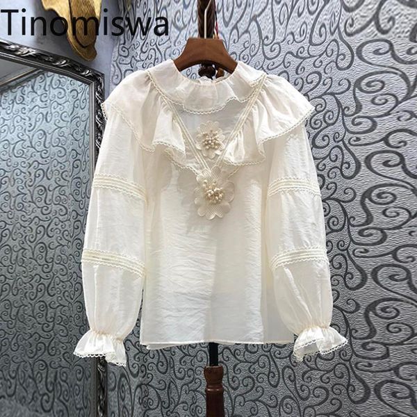 women's blouses & shirts tinomiswa 3d flower ruffles women long sleeve loose female autumn arrival o neck korean fashion blouse, White
women's blouses & shirts tinomiswa 3d flower ruffles women long sleeve loose female autumn arrival o neck korean fashion blouse, White