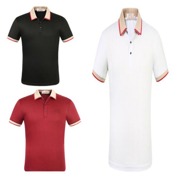 men's polos t-shirts short sleeved summer cotton embroidery luxury t shirt new designer polo shirt high street tee, White;black
men's polos t-shirts short sleeved summer cotton embroidery luxury t shirt new designer polo shirt high street tee, White;black