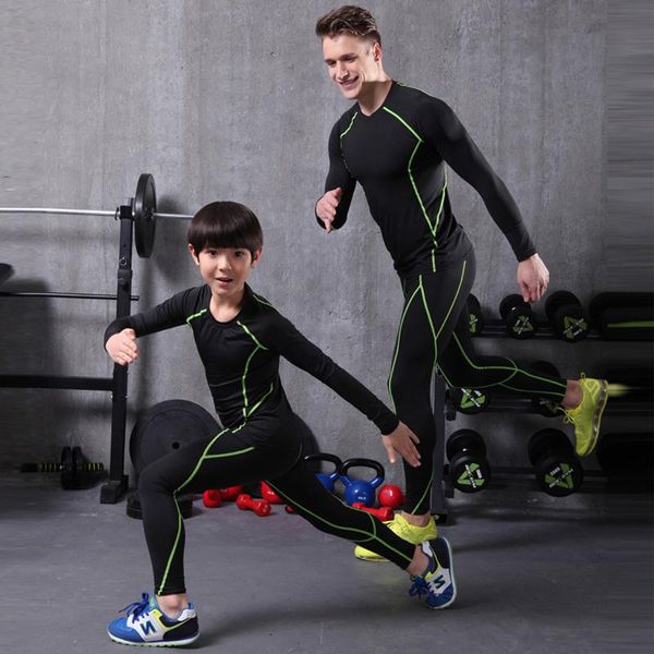 running sets 2 pcs/set men's/kids tracksuit gym fitness compression sports suit clothes jogging sport wear exercise workout tights, Black;blue
running sets 2 pcs/set men's/kids tracksuit gym fitness compression sports suit clothes jogging sport wear exercise workout tights, Black;blue