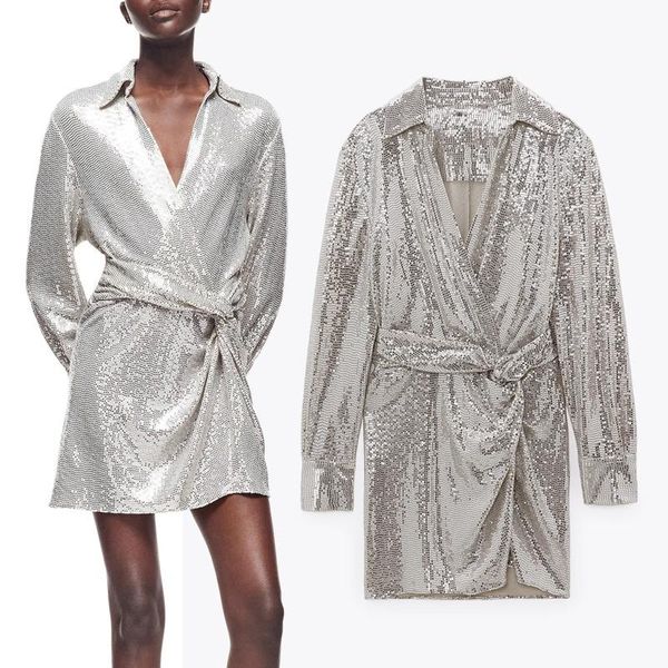 silver sequin african women dress autumn fashion shiny y2k collar mini woman long sleeve knot wrap vestidos casual dresses, Black;gray
silver sequin african women dress autumn fashion shiny y2k collar mini woman long sleeve knot wrap vestidos casual dresses, Black;gray