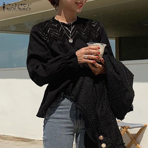 women's blouses & shirts zanzea women casual blouse 2021 solid cotton linen stylish lace patchwork blusas elastic cuff office shirt ho, White
women's blouses & shirts zanzea women casual blouse 2021 solid cotton linen stylish lace patchwork blusas elastic cuff office shirt ho, White