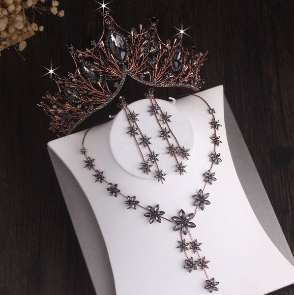 jewelry sets baroque vintage black crystal bridal rhinestone crown tiara choker necklace earring dubai african beads set
jewelry sets baroque vintage black crystal bridal rhinestone crown tiara choker necklace earring dubai african beads set
